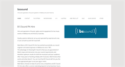 Desktop Screenshot of bssound.com.au